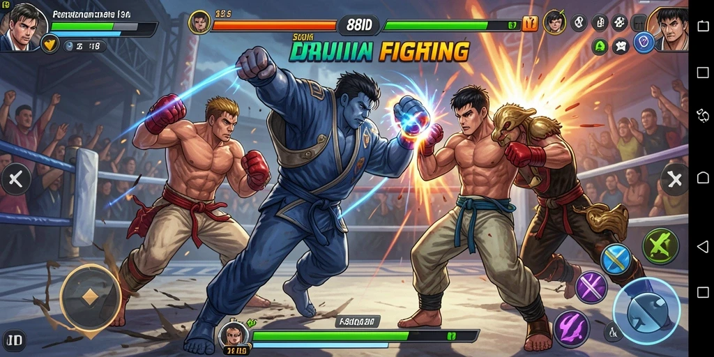 Tampilan gameplay Fighting yang menegangkan di 88ID.
