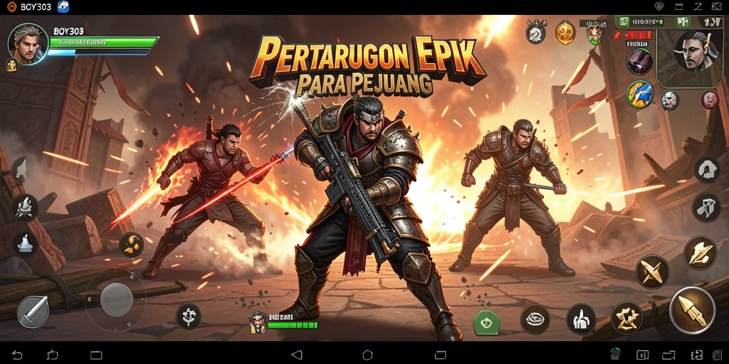 Gameplay BOY303 menampilkan pertarungan seru dan grafik yang memukau.
