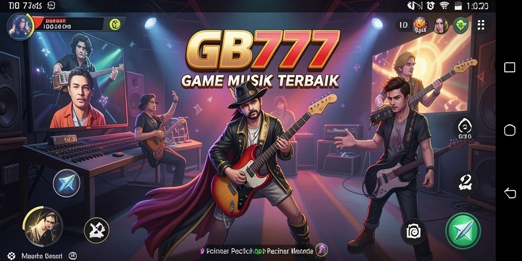 Tampilan gameplay <strong>GB777</strong> yang menarik dan penuh warna saat bermain musik.