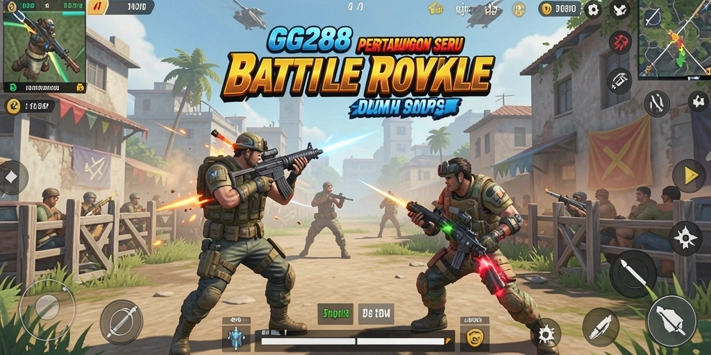 Tampilan seru gameplay GG288 dalam pertarungan Battle Royale.