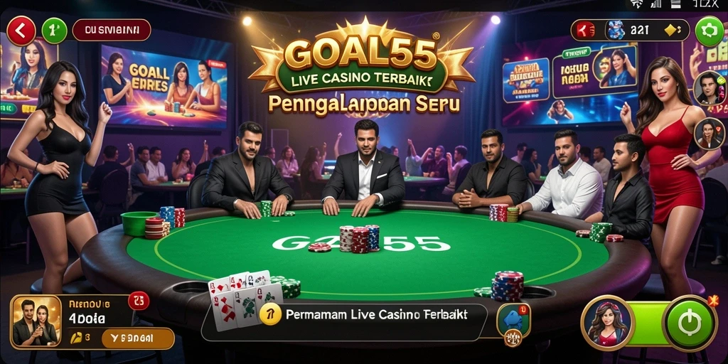 Tampilan menarik dari gameplay Live Casino di GOAL55.