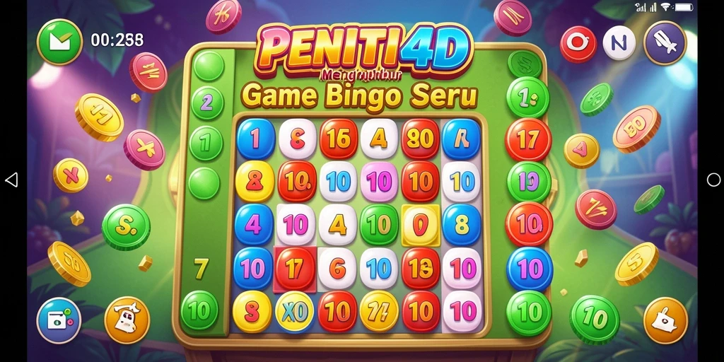 Tampilan gameplay seru dalam aplikasi Bingo PENITI4D.